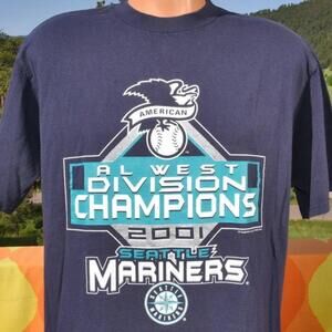 00S Seattle Mariners Baseball Csa 2001 Al West Champs Shirt Unisex Tee